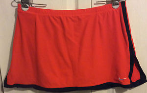 NIKE Womens Orange DRI-FIT Nylon Blend Tennis Skorts STRETCH ~ Sz M (8-10)