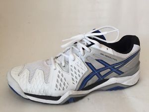 Asics Men`s Gel-Resolution 6 Tennis Shoes White and Blue Size 11 M