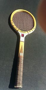 Wilson Stan Smith Vintage Tennis Racquet Wooden Autograph Speed Flex Fibre Face