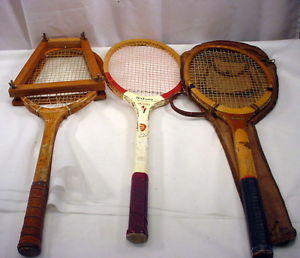 Lot of 3 Wooden Vintage Tennis Racket 2 Wilsons Trabert/Viner and 1 Driver N.Y.