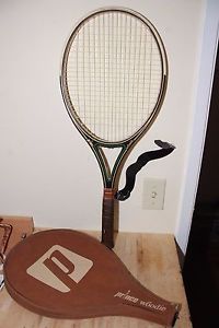 Vintage Rare Prince Woodie Tennis Racquet with Cover Grip 4 3/8