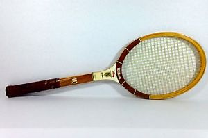 WILSON Billie Jean King Autograph Vintage Tennis Racquet Wood