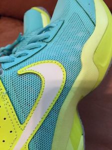 Nike Air Cage Court Tennis Shoes Size 7.5 New Vibrant Aqua Volt Yellow Neon
