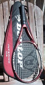 DUNLOP INFERNO 104 MUSCLE WEAVE GRAPHITE TENNIS RACQUET W/ PADDED TRAVEL BAG