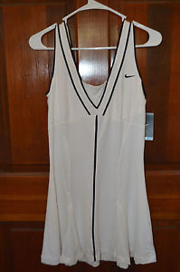 New Nike Women's Serena Smash Lawn White Tennis Dress 425933-100 xs x-small