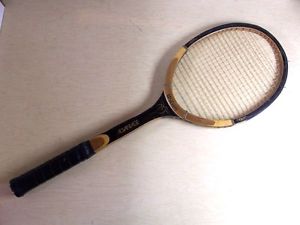 Vintage Wilson Advantage TENNIS RACQUET,wooden,leather,red logo, 4.5