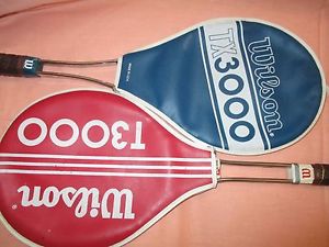 Vintage WILSON TX3000 & T3000 Lot Tennis Racquet Racket Stainless Steel W/ Case