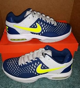 Nike Air Cage Advantage Mens Tennis Sneakers Size 11.5 Blue Volt Yellow Gray