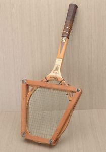 Wilson Stan Smith Vintage Tennis Racquet Wooden Speed Flex Fibre Face w/ Press