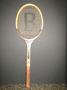 VINTAGE BANCROFT BJORN BORG WIMBLEDON WOODEN TENNIS RACKET 4 1/2