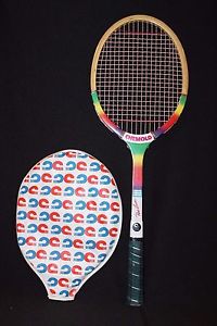 Vintage Rod Laver Tie Dye Chemold Tournament Wood Tennis Racket Reg
