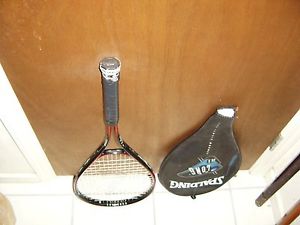 Spalding Ace Long Tennis Racquet Vtg Rare 28.5 Oversize OS Racket w Cover 4 1/4