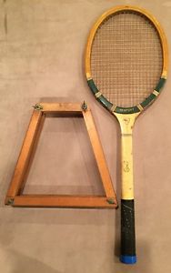 Antique Wood Tennis Racquet WRIGHT & DITSON Newport Tight String W/ Clamp Great