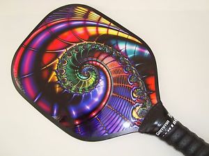 SUPER NEW PICKLEBALL PADDLE WIDEBODY PICKLEBALL BLUE SWIRL FRACTAL W400