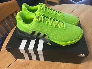 Mens Green and Black Adidas Barricade Tennis Shoes 2016 Size 13
