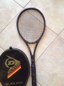 Dunlop Black Max Mid-Size Graphite Composite Tennis Racket with Cover.Used 2x