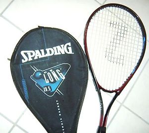 Spalding Ace Long 28.5 Tennis Racquet Vtg Rare Oversize OS Racket + Cover 4 1/4