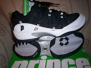 Prince Mens Scream 3 Low Tennis Shoes Size 9 NIB Blk/Wht/Silv 8P306-094
