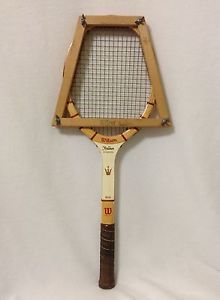 Vintage Wooden Wilson Tennis Racquet Jack Kramer Autograph Speed Flex w/Bracket