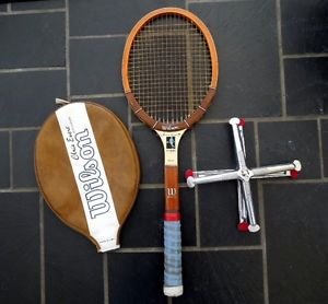 Wilson Chris Evert Autograph Wood Tennis Racquet Racket With Cover And Bracket
