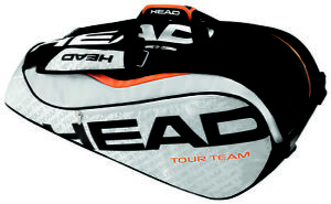 HEAD Tour Team 9R Supercombi racquet racket tennis bag - Silver/Black - Reg $85