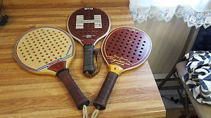 Lot of 3 Paddle Ball Racquets Doug Russell Signature Marcraft Big H 62332 Racket