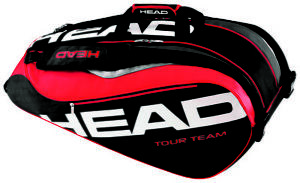 HEAD Tour Team 9R Supercombi racquet racket tennis bag - Black/Red - Reg $85