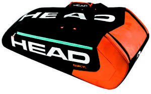 HEAD Radical 9R SUPERCOMBI racquet racket tennis bag - Grey/Orange - Reg $115