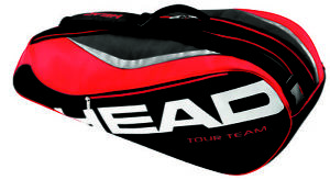 HEAD Tour Team 6R Supercombi racquet racket tennis bag - Black/Red - Reg $75