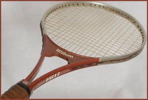 WILSON EXTRA VINTAGE TENNIS RACQUET 4 3/8 COLLECTOR RACQUET RARE ORANGE STRIKER