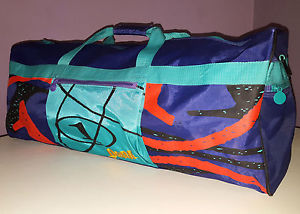 PENN VINTAGE TENNIS BAG GYM DUFFEL BLUE NYLON 1980s RETRO GRAPHICS LARGE 29
