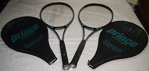 Pair Prince Graphite Sport Widebody Sport Series Tennis Racquets w/Cases