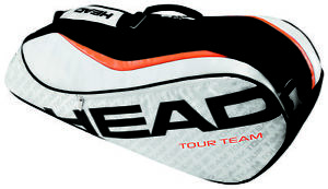 HEAD Tour Team 6R Supercombi racquet racket tennis bag - Silver/Black - Reg $75