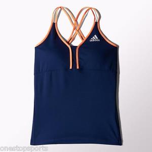 adidas mujeres/chicas azul marino chaleco camiseta Deportivo camiseta Mujer