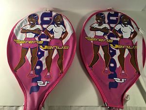 Lot of 2 Wilson Venus & Serena Williams Youth Tennis Racquet With Cover  21