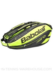 Babolat Pure Aero Black/Lime 12 Pack Bag USEd Excellent Condition 9.8/10