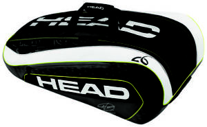 HEAD Djokovic MONSTERCOMBI 12 racquet racket tennis bag - Black - Reg $125