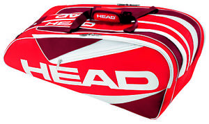 Head Elite 9R Supercombi Tennis Bag - Red - Authorized Dealer - Reg $80
