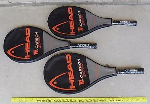 Lot 3~Head~Ti Carbon 5000~Tennis Racket~New~Grip Size 4 3/8-3 and 4 1/2-4