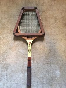 WILSON Jack Kramer CUP Vintage Wood Tennis Face Racquet And Brace Great Shape! -
