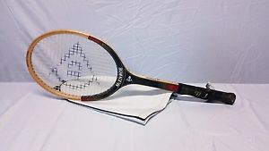 Vintage Mcenroe Dunlop Wood Comp Racket w/ Case