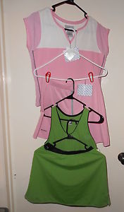 2 NEW TENNIS SKIRT OUTFITS GREEN TAIL DUSTY PINK BOLLE SMALL / MEDIUM $200