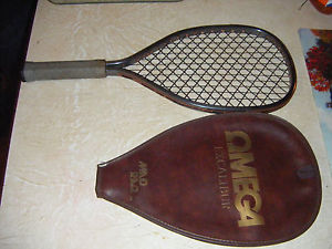 Omega Excalibur Mad Raq Aluminum Racquet Ball Raquet Brown Headcover Grey Grip