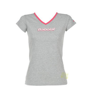 Babolat Mujer CAMISETA de tenis camiseta ENTRENAMIENTO BASIC gris