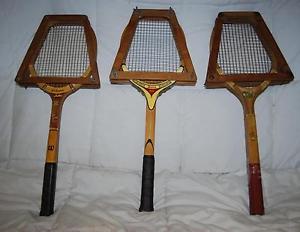 VINTAGE TAD DAVIS, WILSON TONY TARBERT & WRIGHT/DITSON PARK WOOD TENNIS RACQUETS