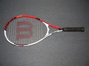 Wilson Roger Federer 110 Power Lines Tennis Racquet-Grip Size 4 3/8" Red/Black