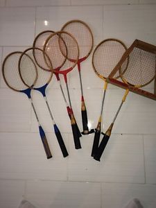 LOT OF 7 VINTAGE  RETRO 1970'S BADMINTON RACQUETS