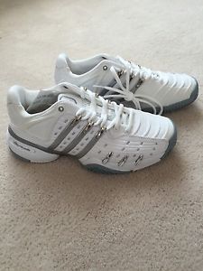 NEW women's Adidas Barricade V Tennis Shoes - Gray/Silver