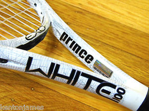 Prince EXO3 White Midplus 1100pl NEW STRINGS 4 1/2" Racket $179 EX03 Racquet L4