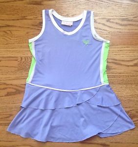 Little Miss Tennis Girls Pleated Tennis Dress Sz XS 4 5 - Purple White